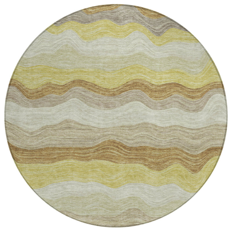 Tapis intérieur / extérieur lavable à la machine Lanphear ACN2397, Rond 8 pi