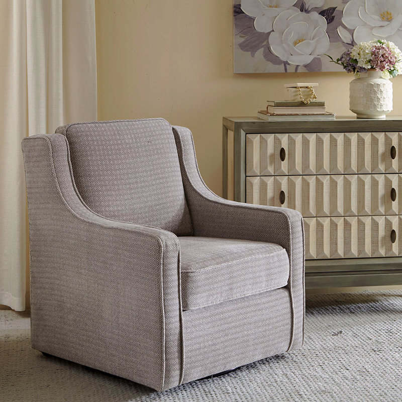 360 Degree Rotation Chair - Grey Upholstery, Solid Wood & Metal Build, High Foam, Black Swivel Style Strong Frame, Foam Seat, 360° Rotatable Base