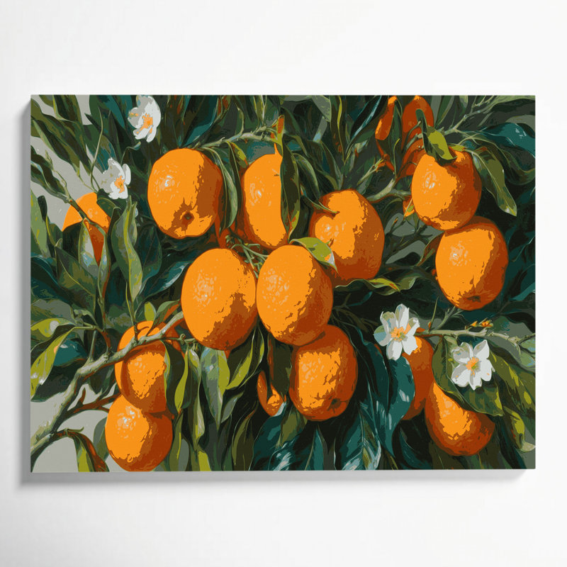 Fruit Tangelo Green Canvas Wall Art, 11" H x 14" W