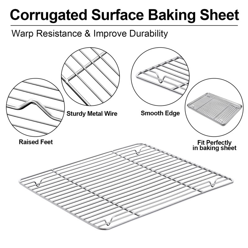 Belfry Kitchen Albali Non-Stick Stainless Steel 4 Piece Baking Tray Set