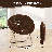 ​​300Lb Capacity Folding Saucer Chair 33" Round Metal Frame Synthetic Fur​​ Lounge Chair X-Base 6.5" Fold Depth-1666506344