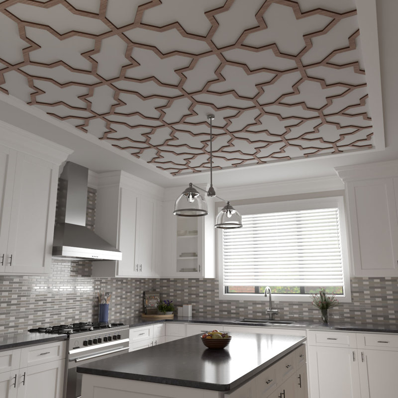 Charpente de plafond décorative Laird, Noyer, H 33 po x l 33 po x P 0,375 po