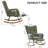 Modern Tufted Teddy Fleece Rocking Chair with Side Pocket, Glider Chair for Nursery & Living Room, Comfy Upholstered Rocker with Wood Sled Base& Metal Frame-834799008