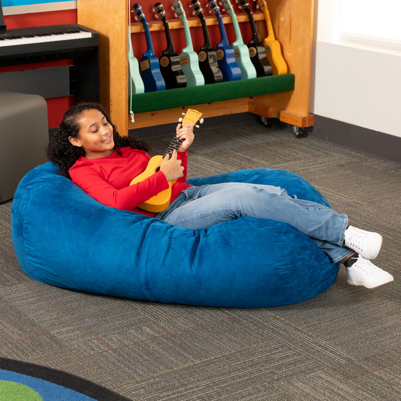 Jaxx Jr. Bean Bags Microfiber / Microsuede Bean Bag Chair & Lounger, Blueberry