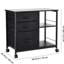Mobile Metal File Cabinet With 3 Fabric Drawers And 2 Open Shelves Black