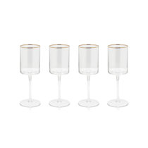 QIANXI 4 - Piece 14oz. Glass White Wine Glass Stemware Set