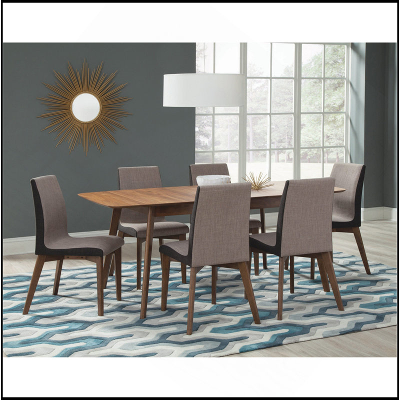 Chaises d'appoint rembourrées grises et noyer naturel, 2