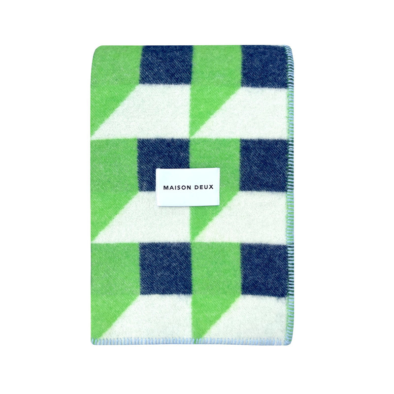 CUBICS Blanket, Green/Navy