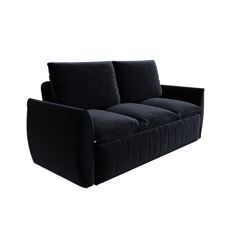 Lit convertible 70,9 po en velours avec coussin de soutien à ressorts, 21 coussins et lit inclus, lit double renforcé 70,9 po,