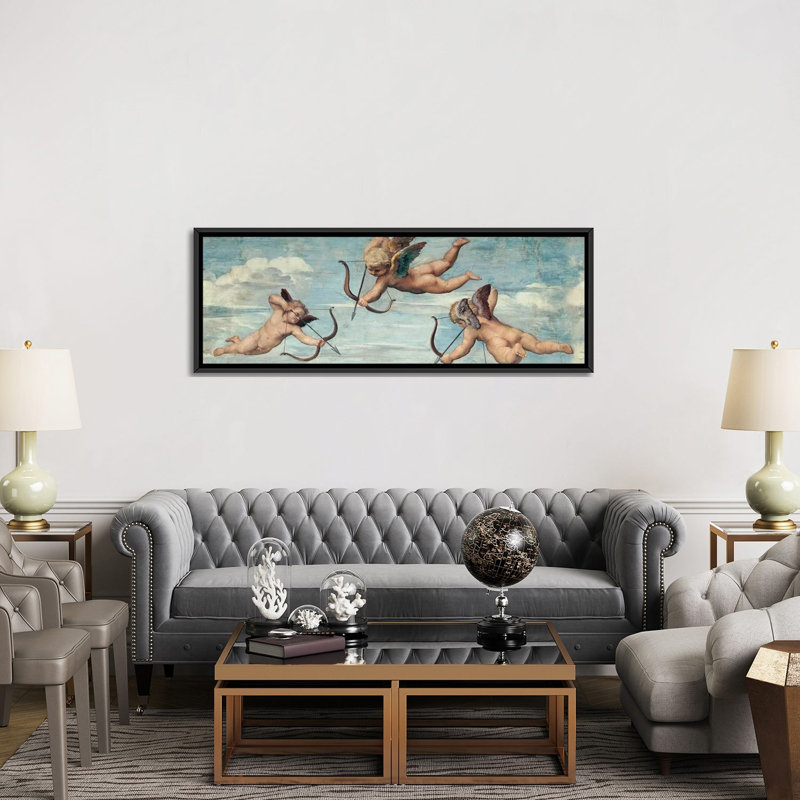 «Trionfo di Galatea» par Raffaello Sanzio, impression sur toile, H 20 po x l 60 po x P 1,5 po, Toile avec cadre noir