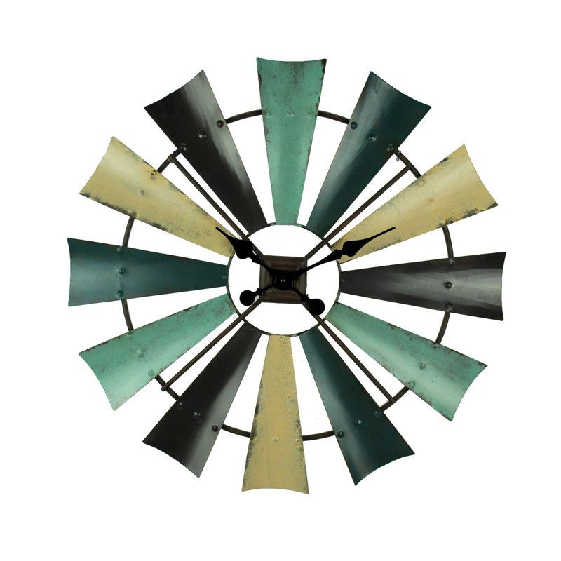 Almedia Metal Wall Clock, Green, Large