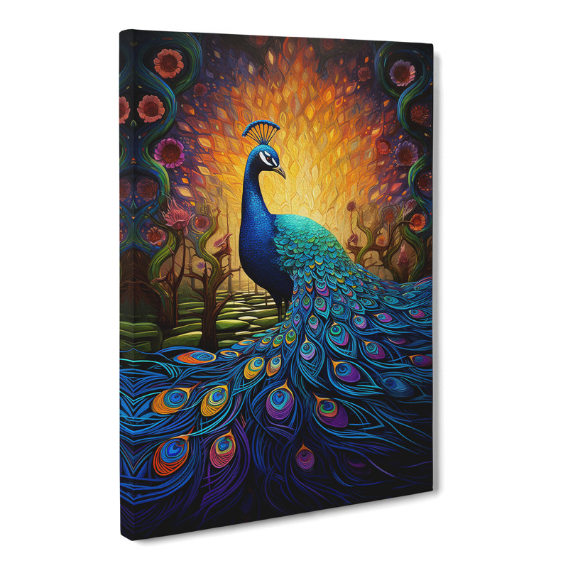 Peacock Informel No.2 - Wrapped Canvas, 76cm H x 50cm W x 3cm D
