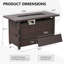 Outdoor Propane Gas Fire Pit Table,  50,000 BTU Rectangular Rattan Fire Pit with Lid, Hidden Tank Storage-1225948445-1225590911