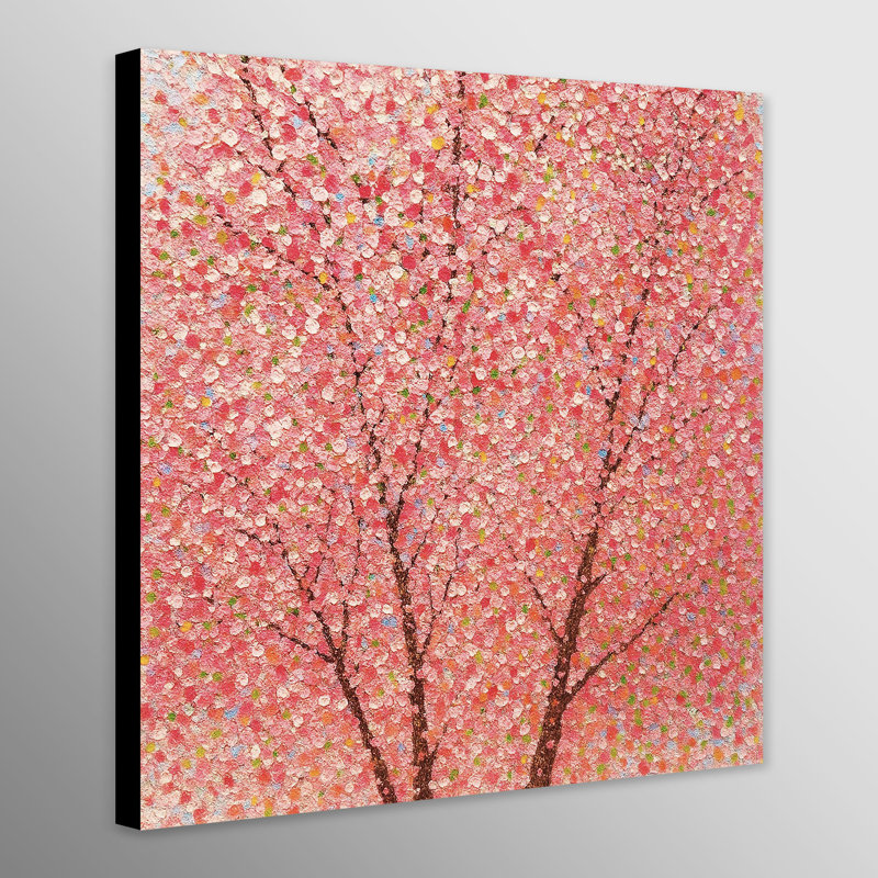 Pink Blossom Wall Art - Canvas Framed Print, 97 cm H x 97 cm W