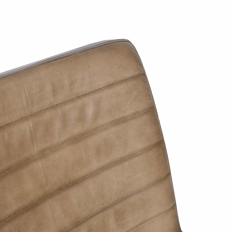 Almeeta Upholstered Counter Stool with Metal Frame, Tan