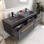 Meuble-lavabo double 60 po avec dessus en surface solide Franklim