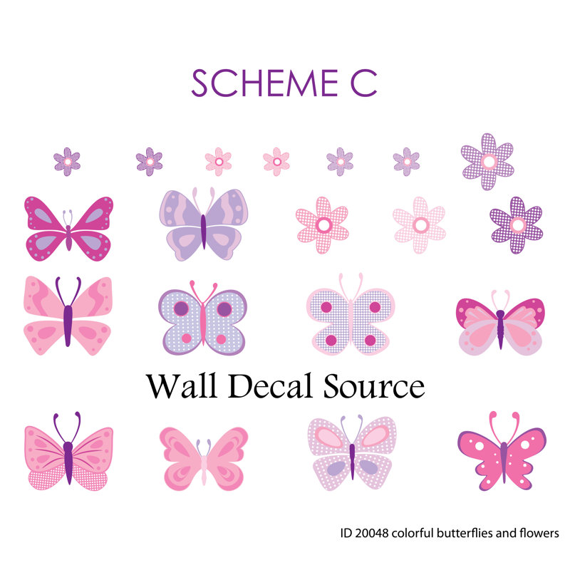 Décalcomanie murale papillon et fleur, Schéma C