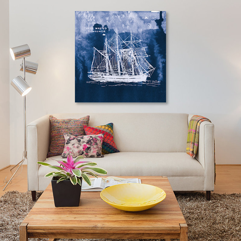 «Sailing Ships II», impression sur toile tendue, H 18 po x l 18 po x P 1,5 po, Toile tendue, Pas de tapis