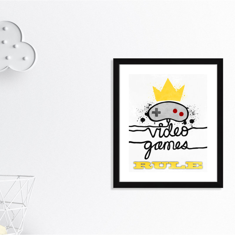 Impression de papier règle de jeux vidéo, H 26,5 po x l 22,5 po x P 0,63 po, Cadre noir