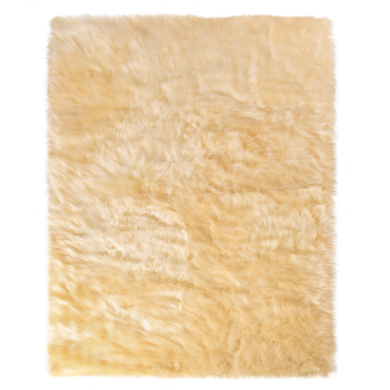 Chastyn Faux Sheepskin Indoor Rug, Rectangle 2' x 3'