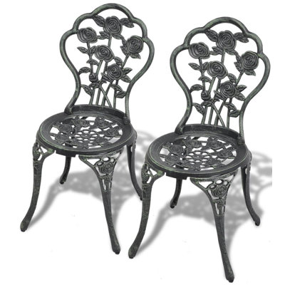 vidaXL Bistro Chairs Outdoor Garden Seating Patio Furniture Cast Aluminum
