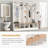 Wide Design Hall Tree With Storage Bench, Minimalist Shoe Cabinet With Cube Storage & Shelves, Multifunctional Coat Rack With 8 Hooks For Entryways, Mudroom, White-1772430665