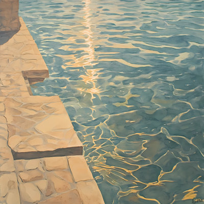 Pool Reflection by Walker Noble - Wrapped Canvas Print