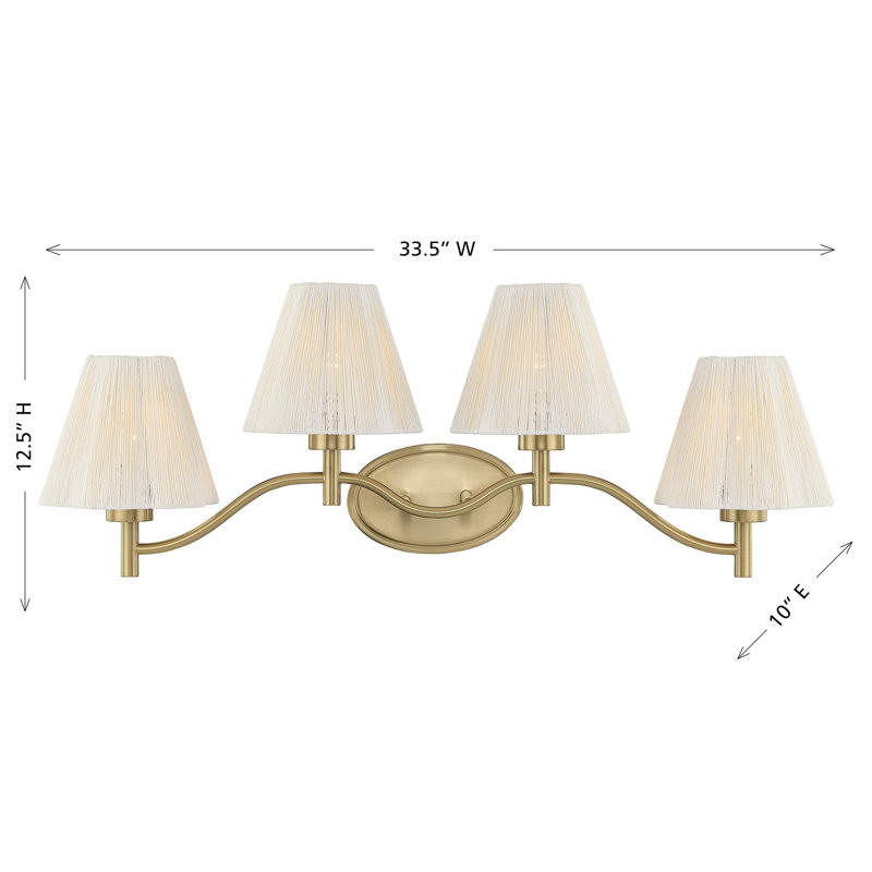 Rosa 2-Light Bathroom Vanity Light in Noble Brass by Breegan Jane, 4