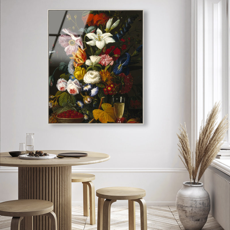 Victorian Vase High-Gloss Frameless Acrylic Glass Wall Art Floral & Botanical Print by Oliver Gal, Ready to Hang, 16 x 20