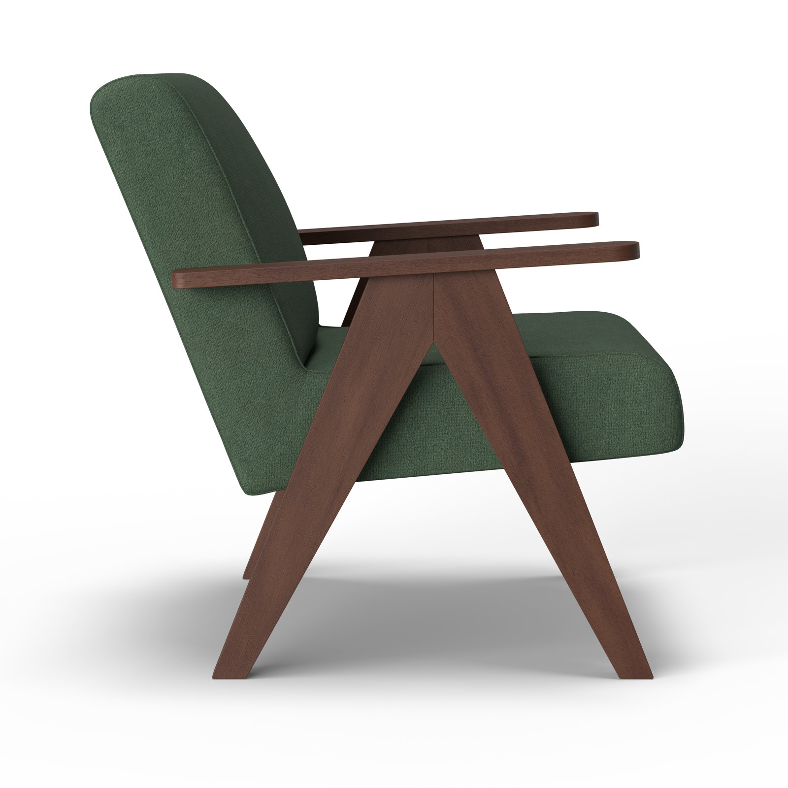Luna Upholstered Jeanneret Accent Chair, Dark Walnut, Pine