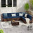 Bhairavi 6 - Person Modular Patio Conversation Set with Cushions-993953749