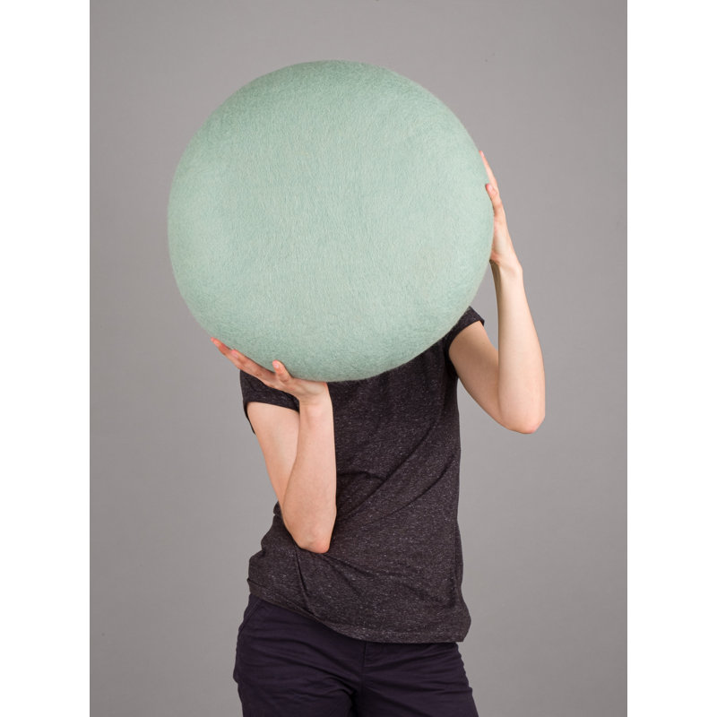 48cm Wide Round Solid Colour Pouffe Ottoman, Turquoise