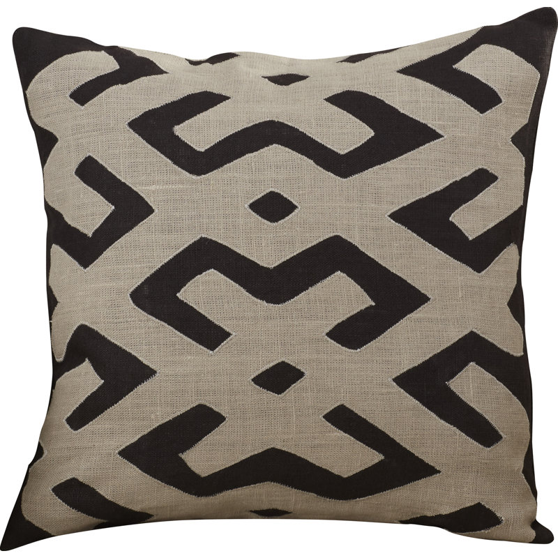 Alona Geometric 100% Linen Throw Pillow, 18" H x 18" W x 4" D