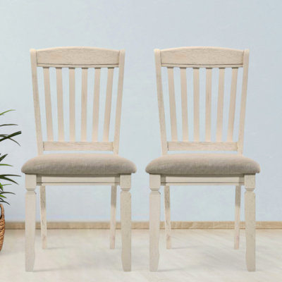 Chaise d'appoint Hinterland en tissu brun clair et finition crème (ensemble de 2)