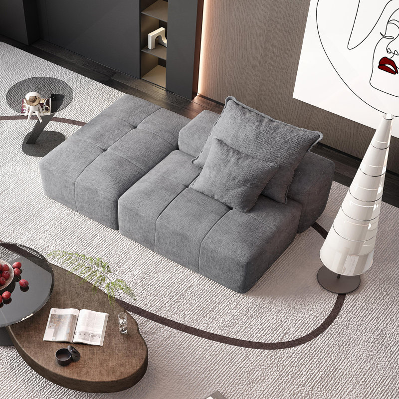 Canapé modulaire moderne surdimensionné avec coussins moelleux, sans assemblage, idéal pour les réunions de famille et la détente