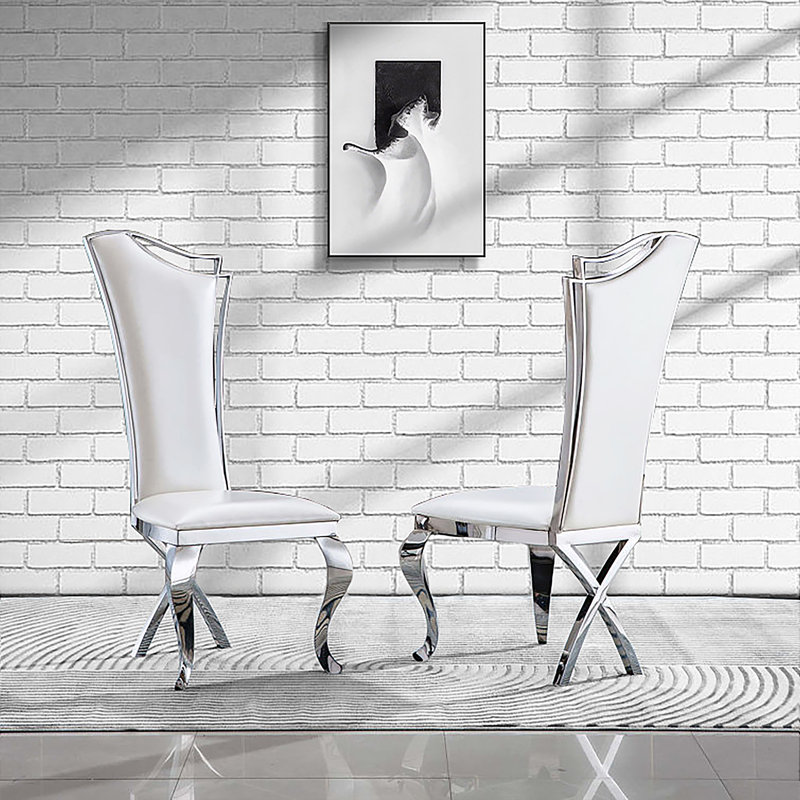 18.5'' H Tufted Faux Leather Upholstered Parsons Chair