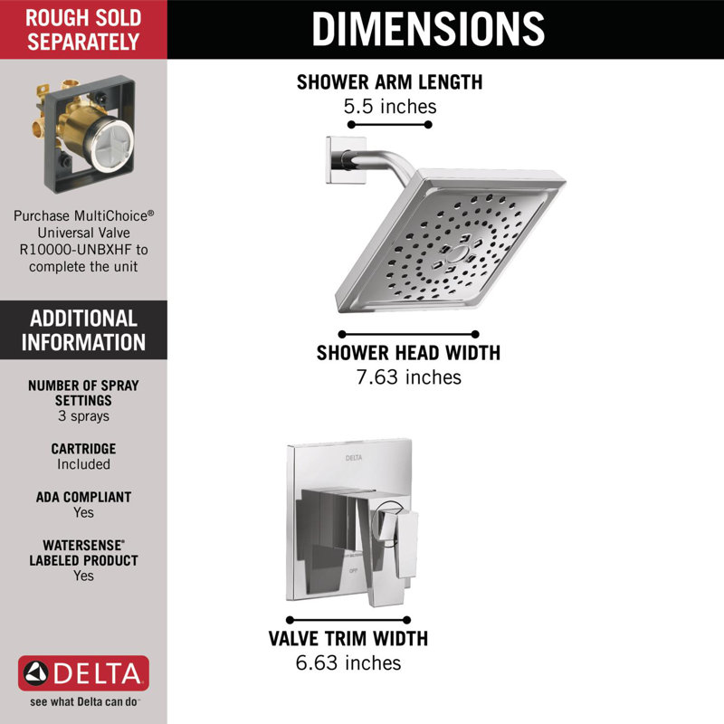 17 Series H2Okinetic Shower Only Trim, Lumicoat Chrome