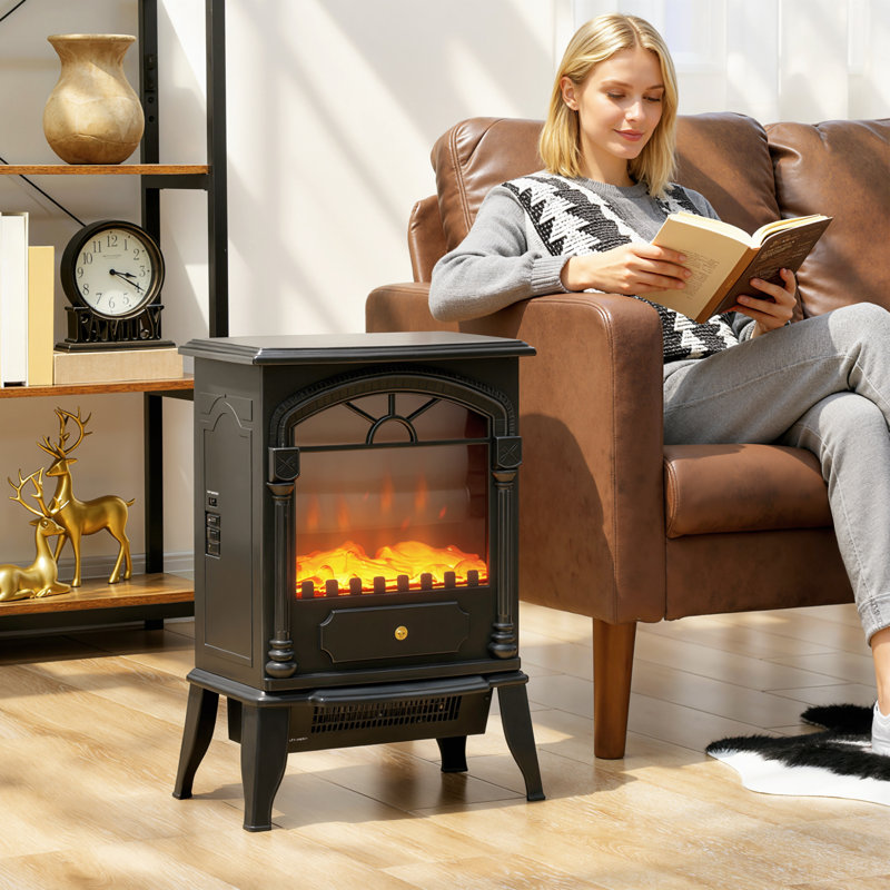 Rosalind Wheeler 39cm W Black Electric Fireplace