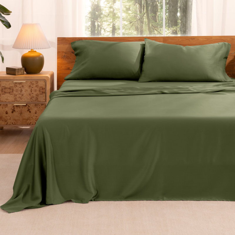 Ensemble de draps Tencel, Ensemble de draps pour grand lit avec deux taies d, Cyprès