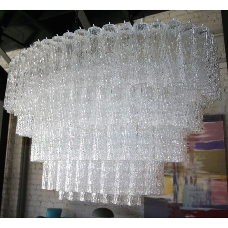 Lustre Venini Murano, Ambre / brun / blanc, Nickel, 26" Width x 28" Depth x 26" Height