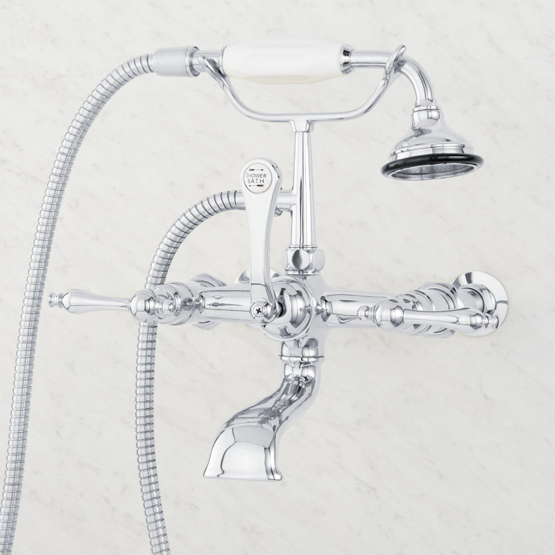 Telephone Style Wall Mounted Tub Faucet with Lever Handles, Chrome