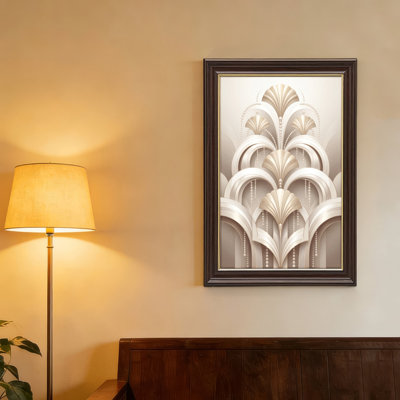 Art mural antique sur toile encadré doré pour le salon, la chambre à coucher, le bureau ou le vestibule - décoration murale décorative avec art déco