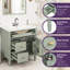 Meuble-lavabo de 30 pouces avec lavabo en céramique, armoire en bois massif et bois aggloméré, 1 tiroir rabattable, 2 tiroirs-245562959