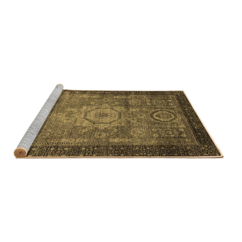 Tapis brun Abstract 2340, Carré 7 pi