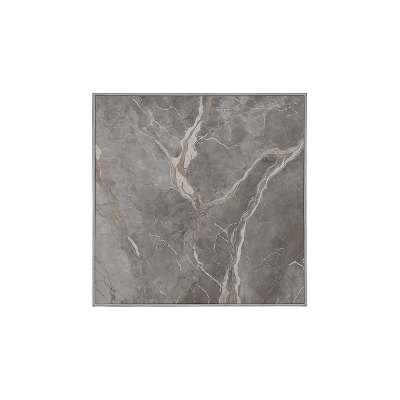 Machine Washable Gray Area Rug, Square 7'