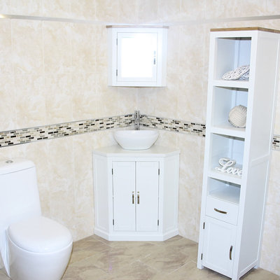 Angelie 550 mm Freestanding Single Vanity with Vessel Stone Basin