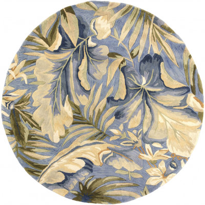 Tapis bleu touffeté à la main 6 po