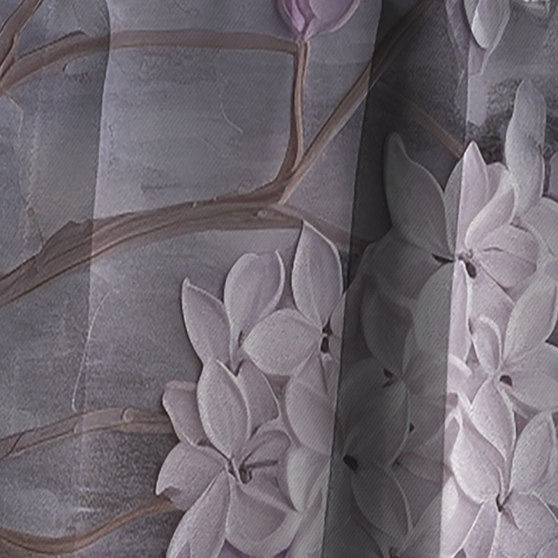Blooming Lilac Melody I - Rideau floral occultant lilas - 1 panneau, L 52 po x L 90 po