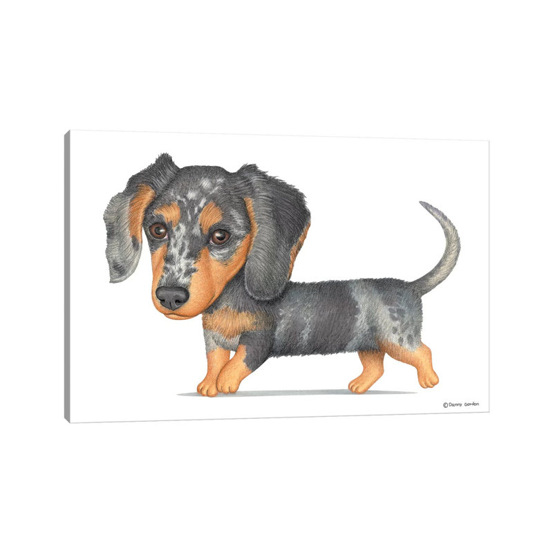 Dachshund 1 Piece Wrapped Canvas Wall Art, 101.6 cm H x 66.04 cm W x 3.175 cm D