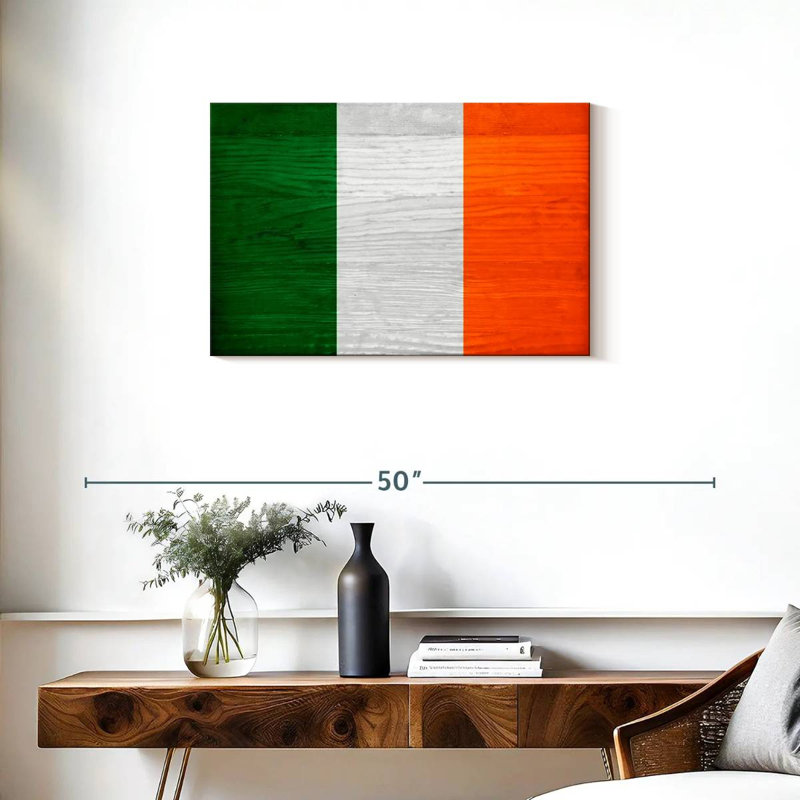 Bois de Borges, drapeau de l'Irlande, H 20 po x l 30 po